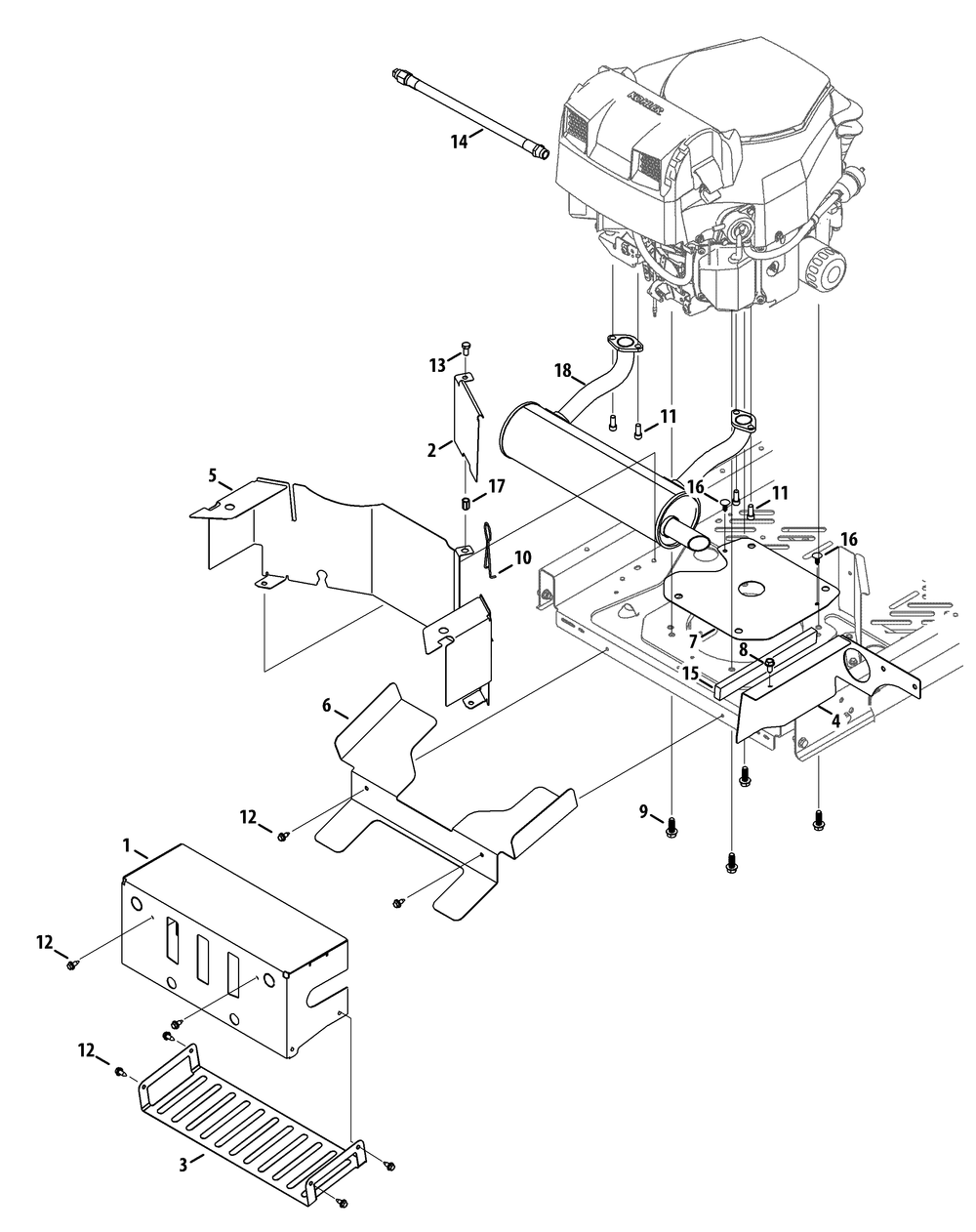 Engine Accessories (Kohler Confidant) Diagram and Parts List for Z-FORCESZ48 (53ATDFJB-53ATDFJB050)(2014) Cub Cadet Lawn Tractor